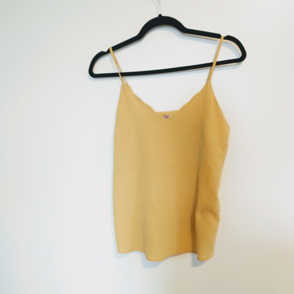 Alya mustard cami v neck tank with adjustable straps size xs